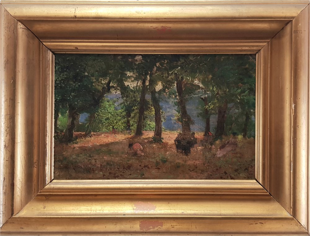 pio joris: Chiacchiere all'ombra datato 1919